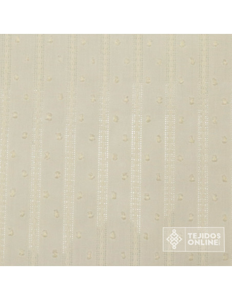 Batista Bordada Plumeti Rayas Blanco y Beige | TelasOnline Batista Bordada Plumeti Rayas Blanco y Beige | TelasOnline
