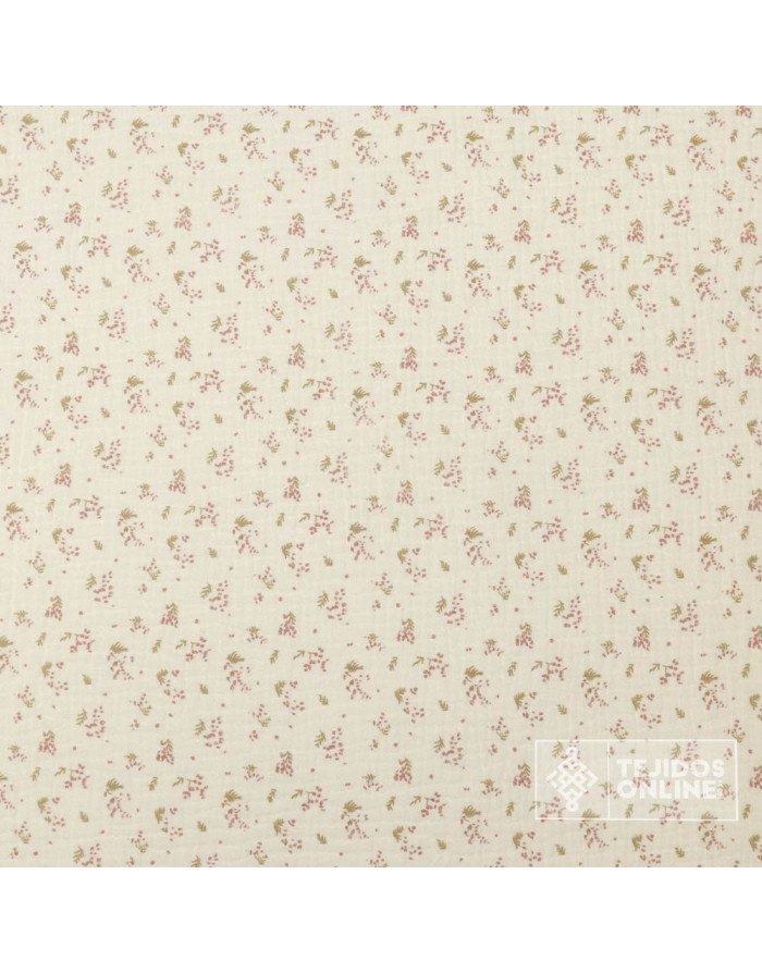 Bambula Ramitos 100% Algodón | Rosa, Mostaza Y Azafata - Imagen 3