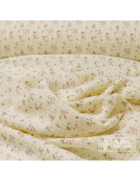 Bambula Ramitos 100% Algodón | Rosa, Mostaza Y Azafata - Imagen 4