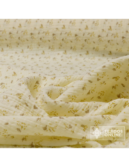 Bambula Ramitos 100% Algodón | Rosa, Mostaza Y Azafata Bambula Ramitos 100% Algodón | Rosa, Mostaza Y Azafata