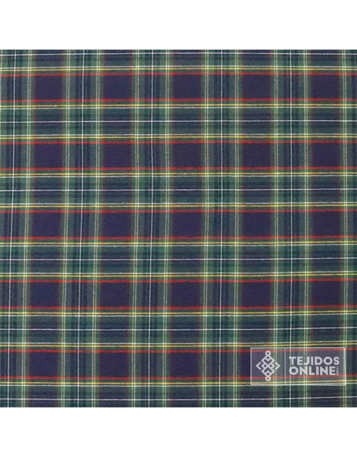 Tela Cuadro Escoces Azul Marino - Telas de Navidad - Imagen 3