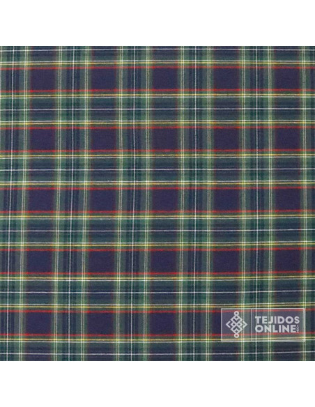 Tela Cuadro Escoces Azul Marino - Telas de Navidad - Imagen 3