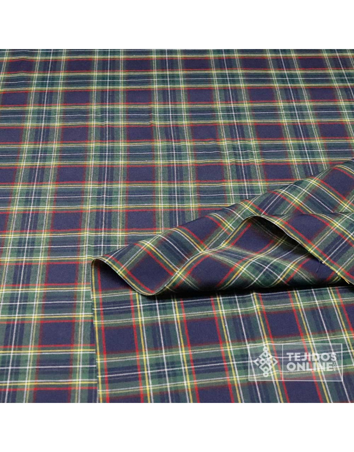 Tela Cuadro Escoces Azul Marino - Telas de Navidad - Imagen 2