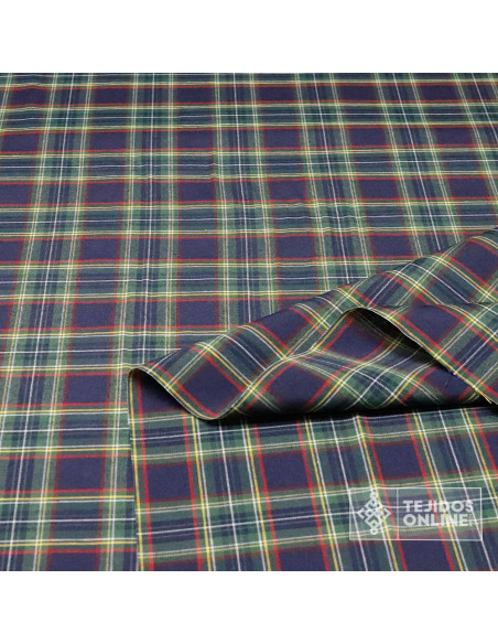 Tela Cuadro Escoces Azul Marino - Telas de Navidad - Imagen 2