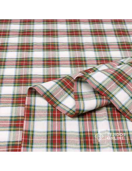 Loneta Cuadro Escoces Blanco - Tela cuadros