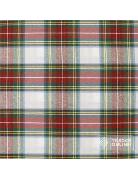 Tela Cuadro Escoces Blanco Grande - Telas de Navidad - Telas Online