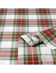 Tela Cuadro Escoces Blanco Grande - Telas de Navidad - Telas Online 2