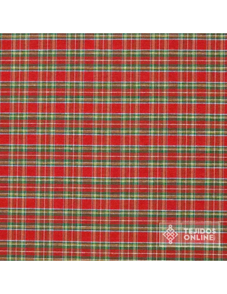Loneta Cuadro Escoces Rojo Little  - Telas de Navidad