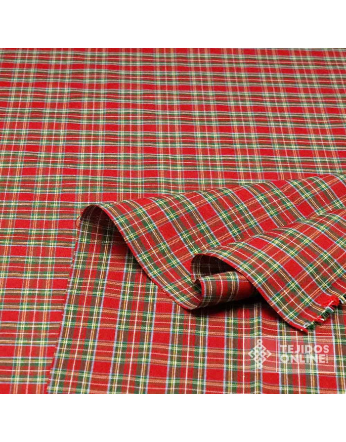 Loneta Cuadro Escoces Rojo Little  - Telas de Navidad