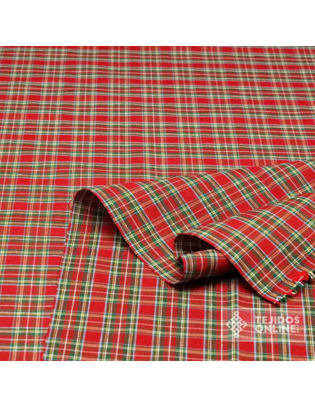 Loneta Cuadro Escoces Rojo Little  - Telas de Navidad