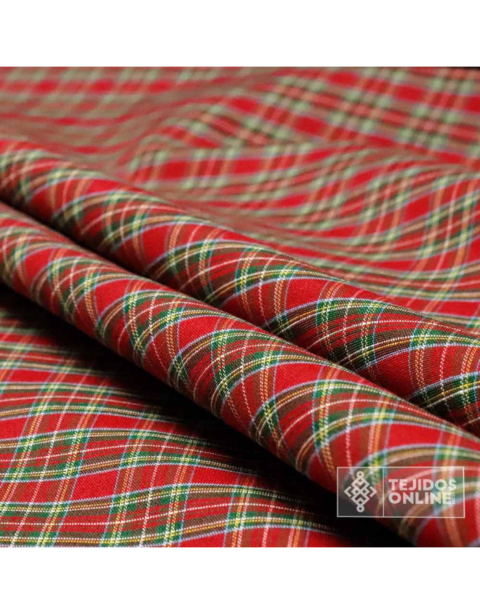 Loneta Cuadro Escoces Rojo Little  - Telas de Navidad