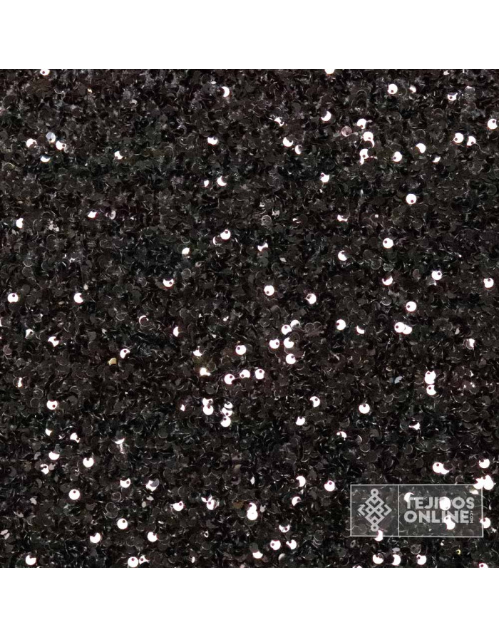 Lentejuela Negra Base Terciopelo- Lentejuelas - Telas para Eventos - Imagen 4