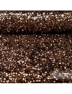 Lentejuela Cobre Base Terciopelo - Telas para Bodas