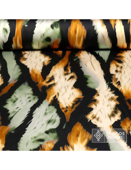 Crep Seda Raso Lycra Safary - Tela de Vestir Estampada