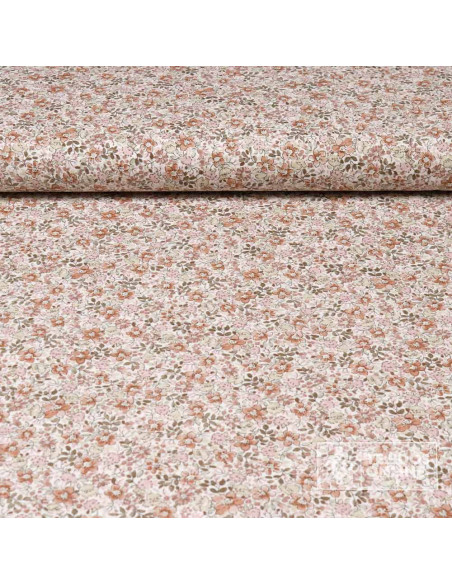 Viella Flores Liberty 100% Algodón | Topo, Caldera Y Celeste