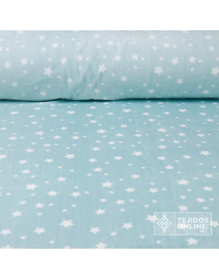 Coralina Infantil Estrellas Verde Agua O Rosa | Tela Suave - Imagen 1