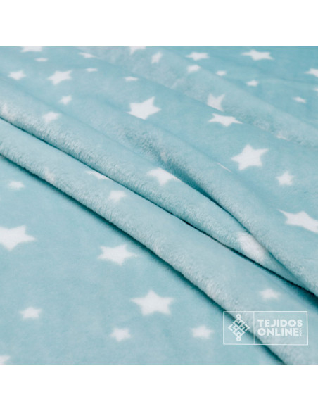 Coralina Infantil Estrellas Verde Agua O Rosa | Tela Suave - Imagen 3