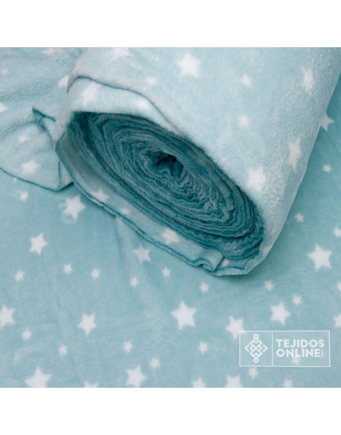 Coralina Infantil Estrellas Verde Agua O Rosa | Tela Suave - Imagen 4