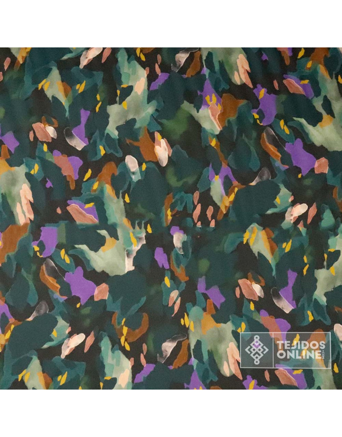 Crep Seda Raso Lycra Estampado Multicolor | Tejido De Vestir - Imagen 2