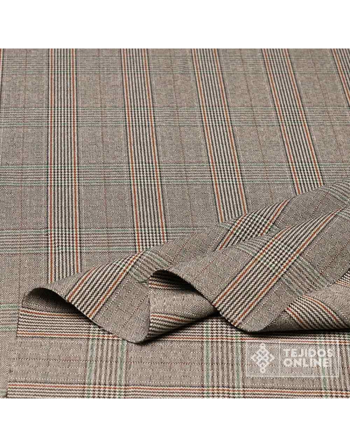 Tela Principe de Gales Rayas Caldera- Venta de Telas - Imagen 2