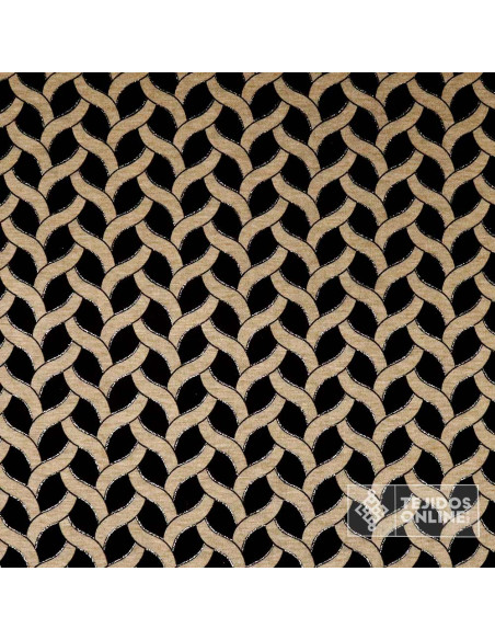 Tela Punto Eslavon Camel Lurex Plata - Venta de Telas Online - Imagen 3