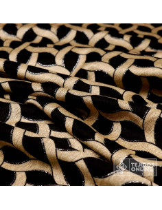 Tela Punto Eslavon Camel Lurex Plata - Venta de Telas Online 2