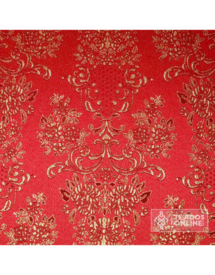 Brocado Burdeos con Dorado Almería - Telas para Semana Santa - Imagen 2