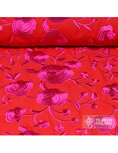 Tela Mantón de Manila Roja Fucsia - Tela Mantón de Manila