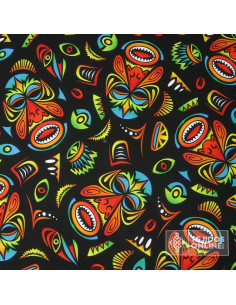 Tela Mascaras Tribu Tiki - Telas para Carnaval - Telas de Disfraces 2