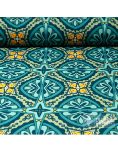 Tela Mandala Azulejo Ocean | Telas de Carnaval y Fantasía