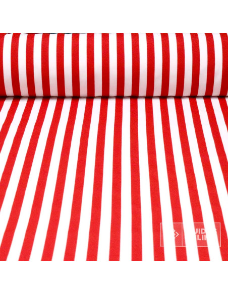 Tela de Rayas Roja y Blanca  | Telas de Carnaval y Fantasía - Imagen 1