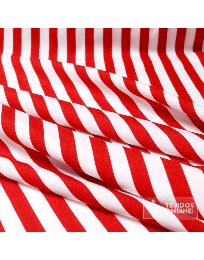 Tela de Rayas Roja y Blanca  | Telas de Carnaval y Fantasía - Imagen 2