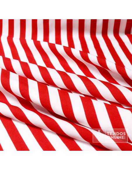 Tela de Rayas Roja y Blanca  | Telas de Carnaval y Fantasía - Imagen 2