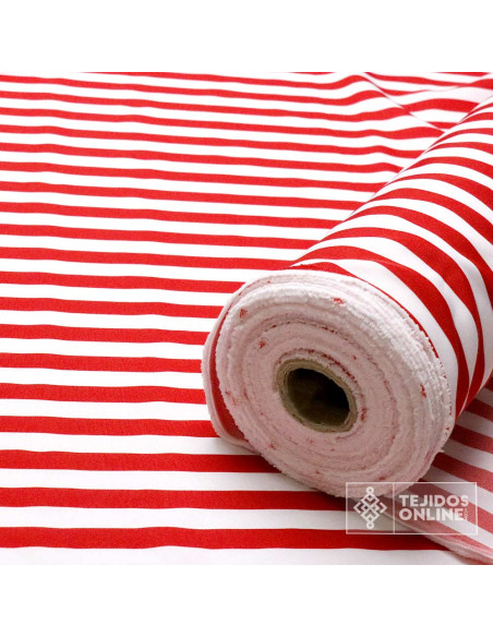 Tela de Rayas Roja y Blanca  | Telas de Carnaval y Fantasía - Imagen 4