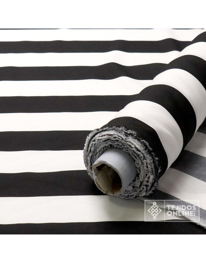 Tela de Rayas Ancha Blanca y Negra  | Telas de Carnaval y Fantasía - Imagen 2