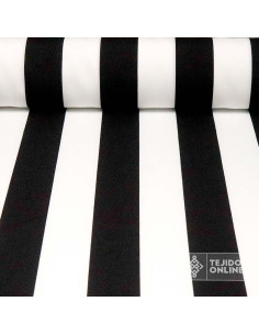 Tela de Rayas Ancha Blanca y Negra  | Telas de Carnaval y Fantasía