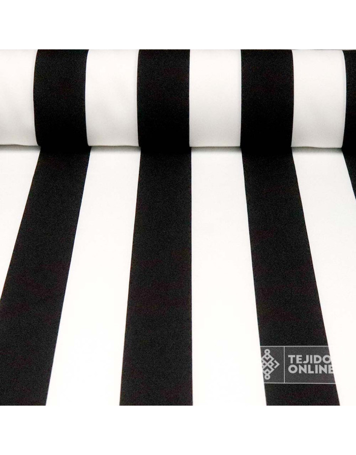 Tela de Rayas Ancha Blanca y Negra  | Telas de Carnaval y Fantasía - Imagen 1
