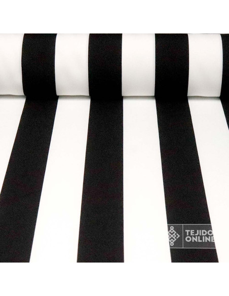 Tela de Rayas Ancha Blanca y Negra  | Telas de Carnaval y Fantasía - Imagen 1