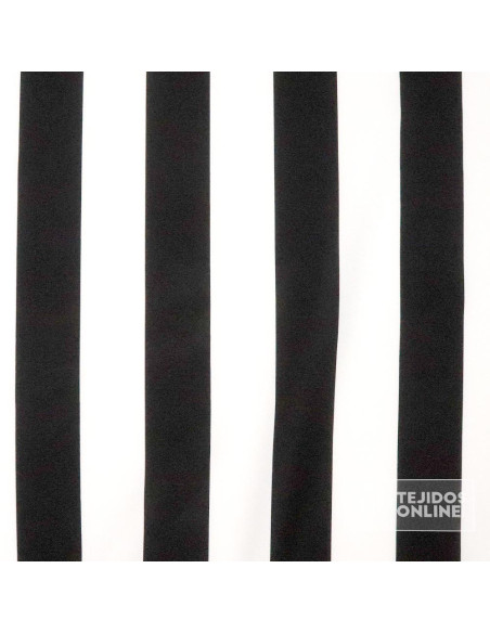 Tela de Rayas Ancha Blanca y Negra  | Telas de Carnaval y Fantasía - Imagen 3