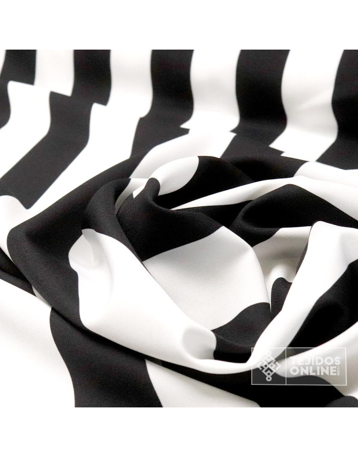 Tela de Rayas Ancha Blanca y Negra  | Telas de Carnaval y Fantasía - Imagen 4