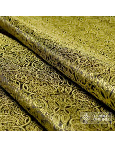 Jacquard Brocado Cachemira Negro Dorado - Telas para Disfraz 2