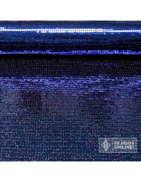 Tela Punto Fantasía Cuadros Azul Añil y Negra - Ideal para Eventos - Imagen 1