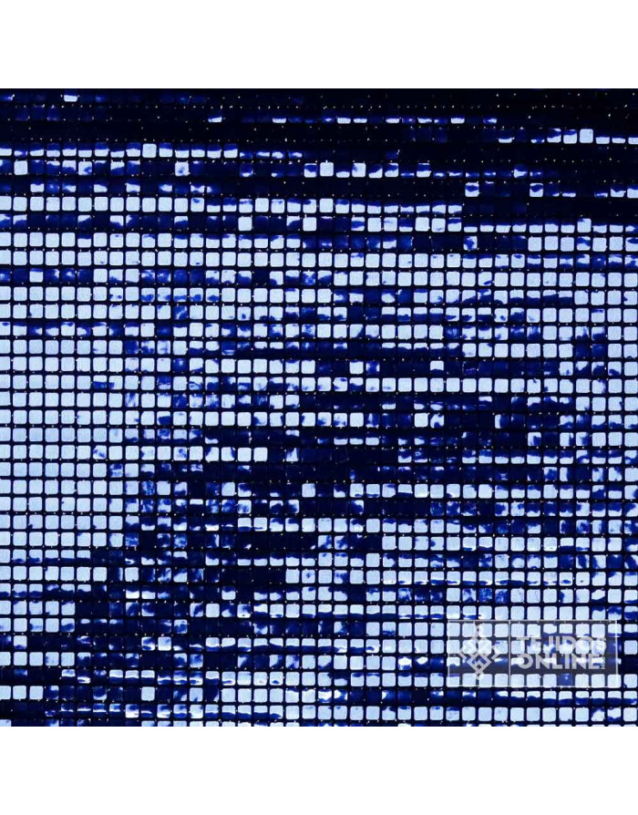 Tela Punto Fantasía Cuadros Azul Añil y Negra - Ideal para Eventos - Imagen 4