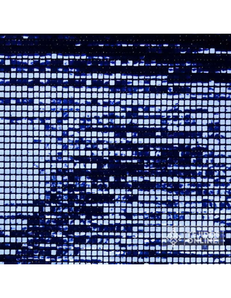 Tela Punto Fantasía Cuadros Azul Añil y Negra - Ideal para Eventos - Imagen 4