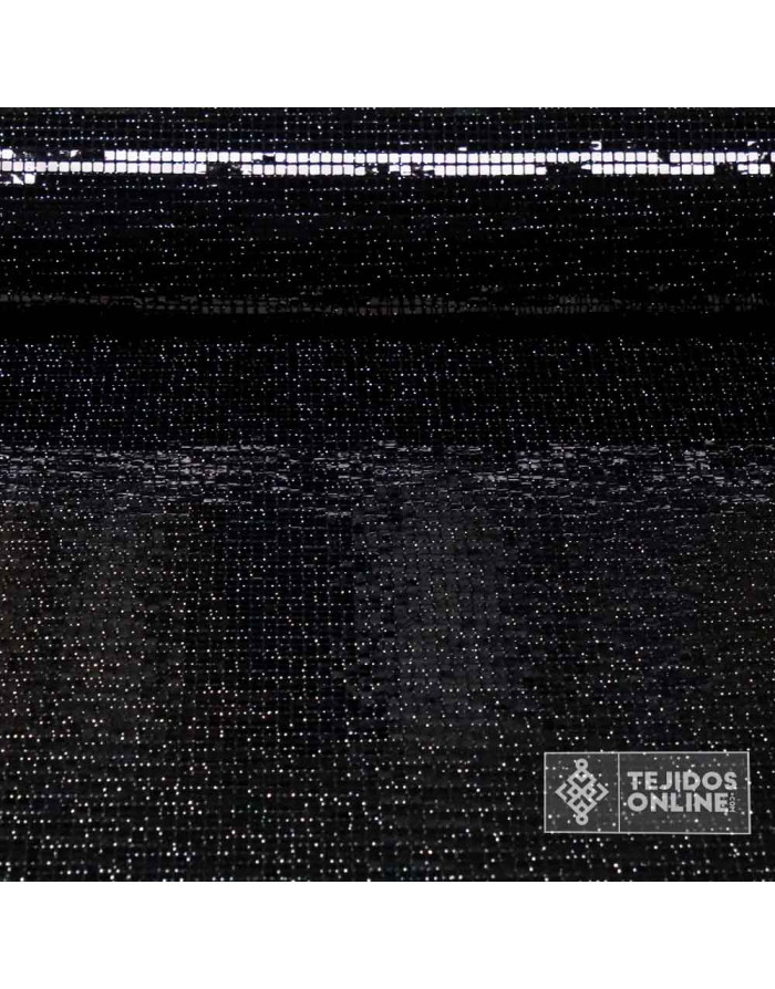 Tela Punto Fantasía Cuadros Azul Añil y Negra - Ideal para Eventos - Imagen 1