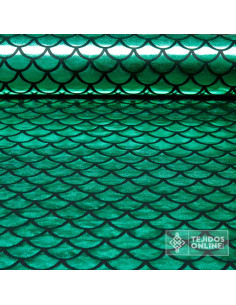 Licra Sirenita Escamas Verde - Ideal Para Disfraces de Carnaval
