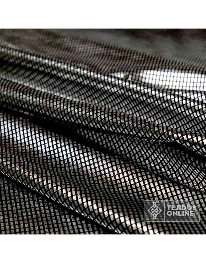 Licra Fantasía Cuadros Dorado y Plata - Ideal Para Disfraces - Imagen 3