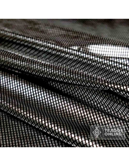 Licra Fantasía Cuadros Dorado y Plata - Ideal Para Disfraces - Imagen 3