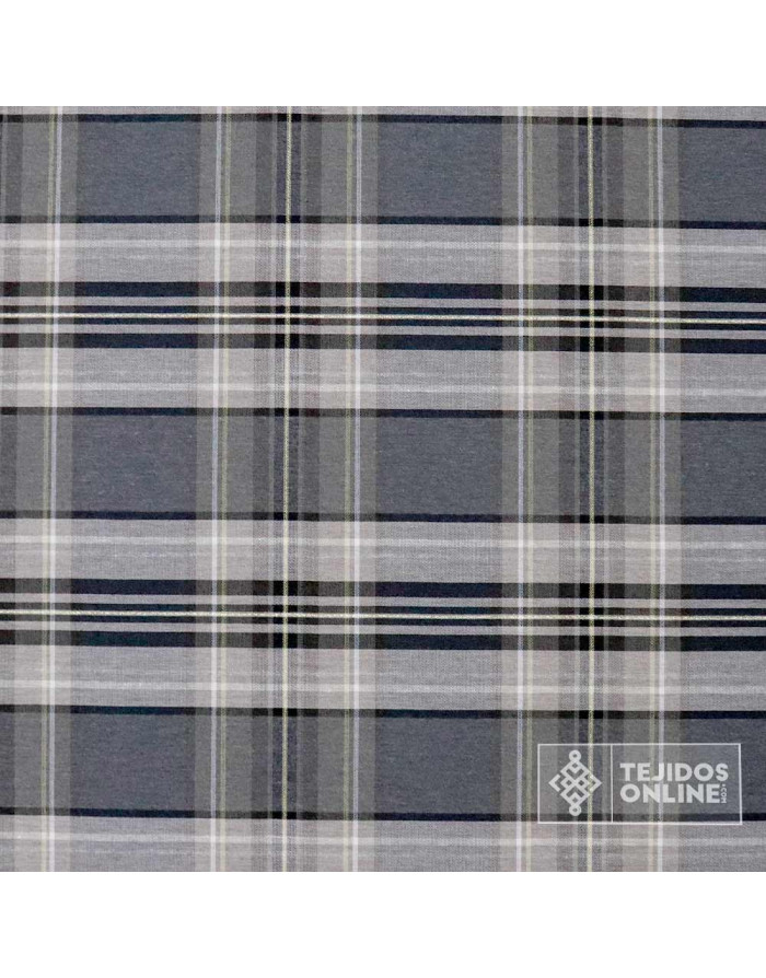 Cuadro Escoces Gris Lurex Dorado - Telas de Cuadro - Imagen 4