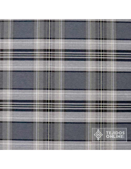 Cuadro Escoces Gris Lurex Dorado - Telas de Cuadro - Imagen 4